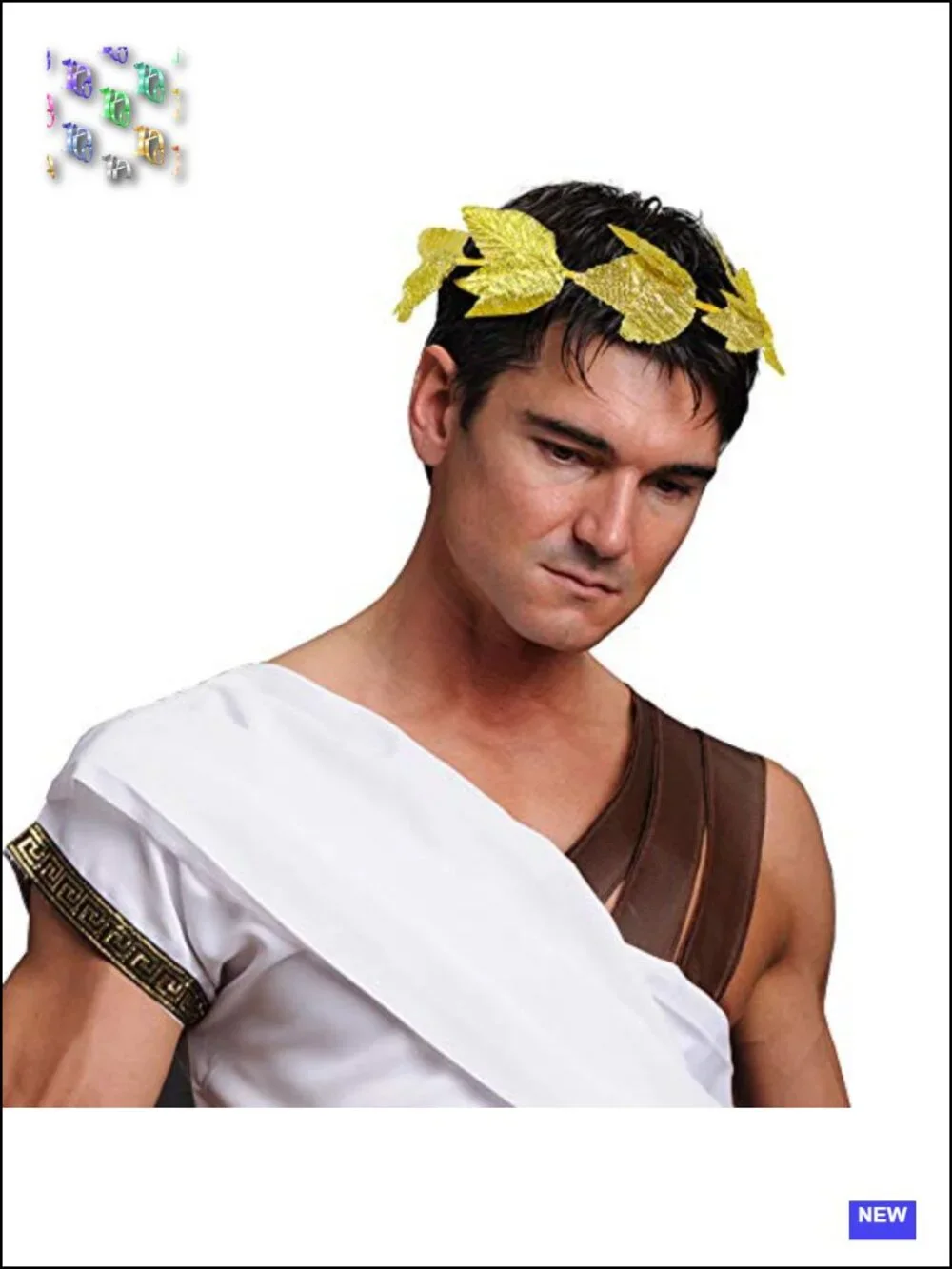 Gold Roman Laurel Wreath Headband - Adjustable Metal Emperor Crown Circlet for